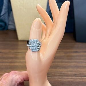 Dazzling Silver Multi-Band Ring